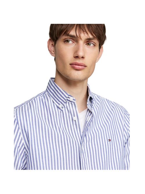 classic poplin stripe sf shirt Tommy Hilfiger | MW0MW345730A4.0A4